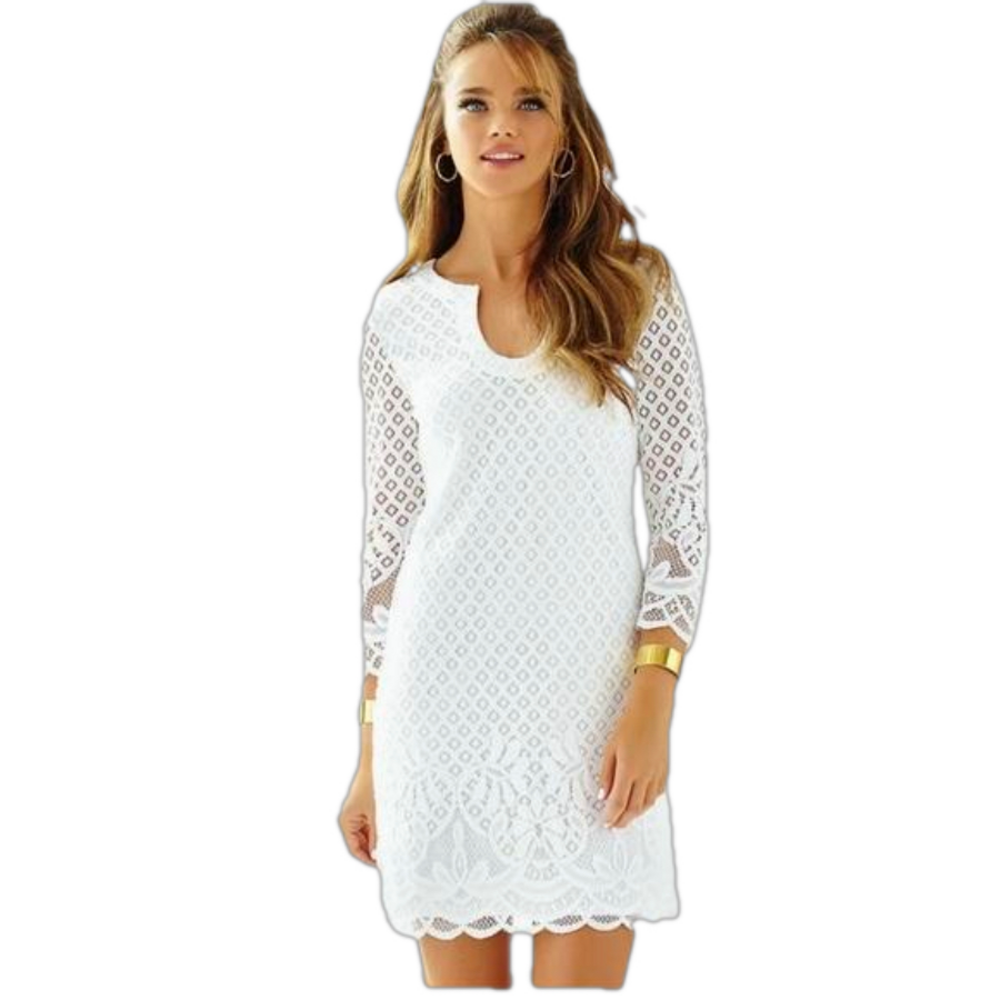 Lilly Pulitzer Sz XS Mara resort White Paradise lace scalloped Dress NWT